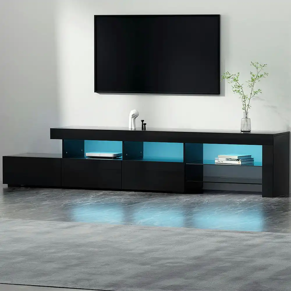 Artiss Entertainment Unit TV Cabinet RGB LED 215cm Black