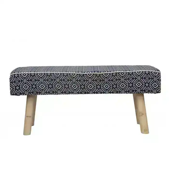 Ava Upholstered Bench Set  BLACK Type 2