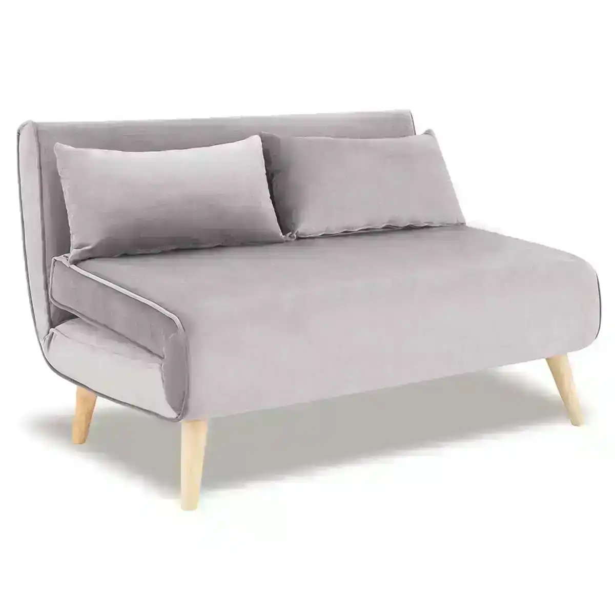 3 Seater Faux Velvet Sofa Bed Couch Furniture   Light Grey