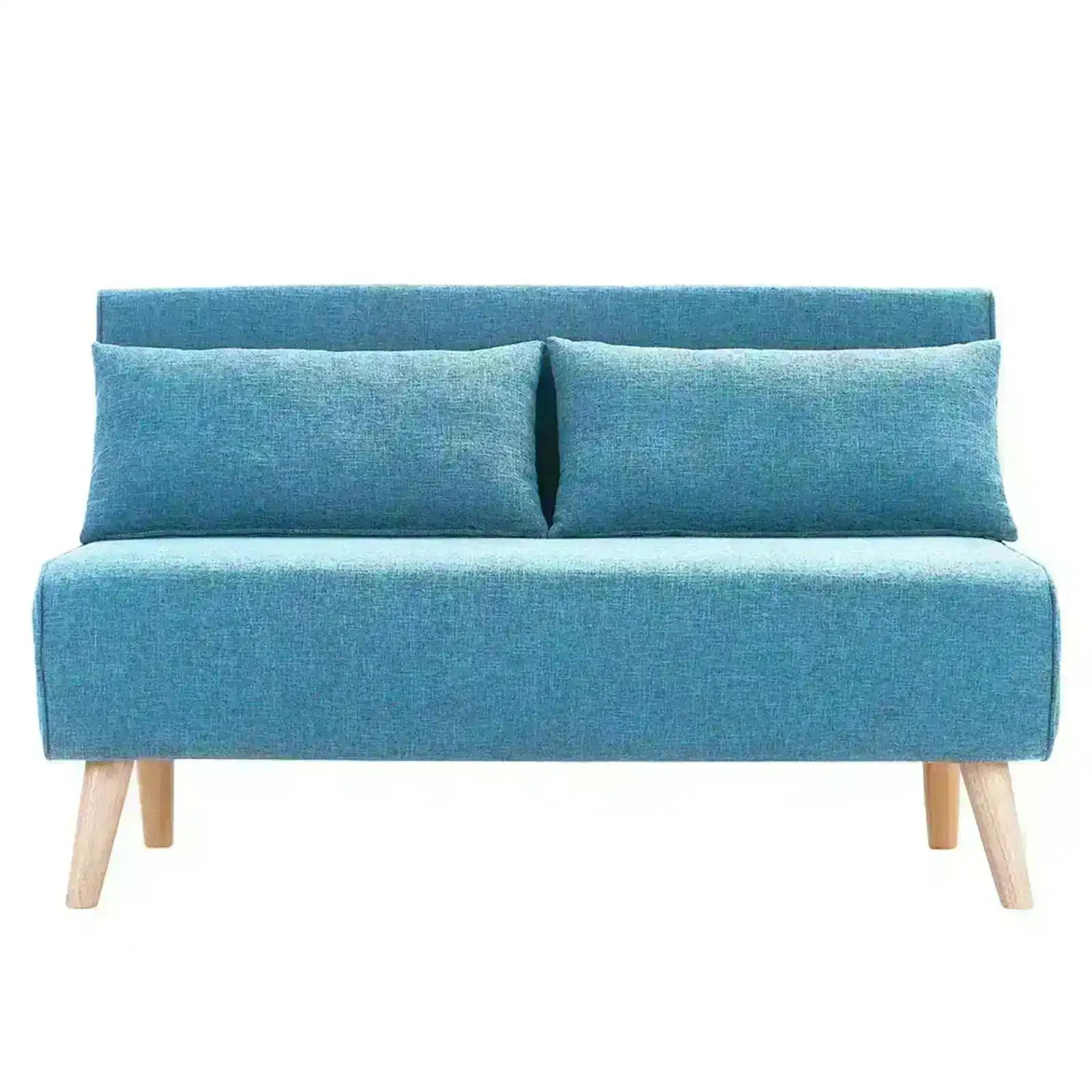3 Seater Faux Velvet Sofa Bed Couch Furniture   Blue