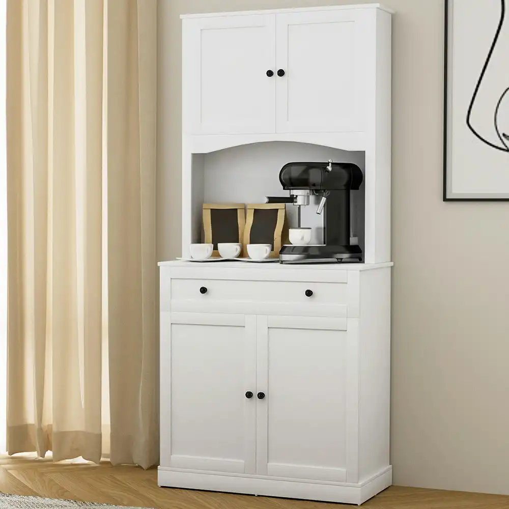 Artiss Buffet Sideboard Hutch Cabinet - BEINI White