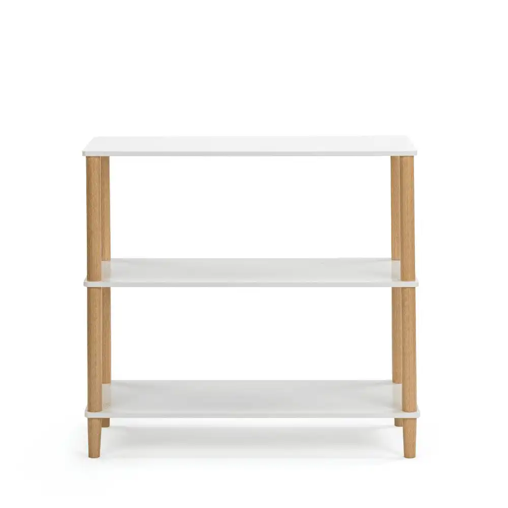Sofie 3-Tier Bookcase Display Shelf Storage Unit - White/Oak