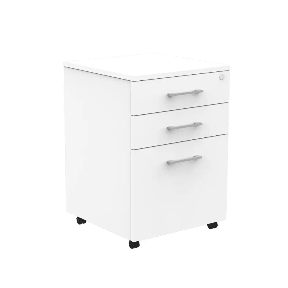Collins 3-Drawer Mobile Pedestal Storage Filing Cabinet - White