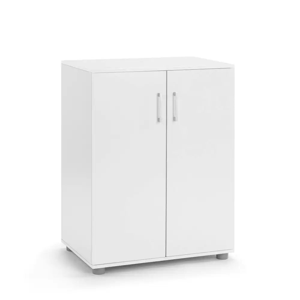 Monica Low Cupboard Multi-purpose Storage Cabinet 2-Doors - White