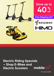 Electric Riding Specials - Save Up to 40% on E-Bikes and Electric Scooters